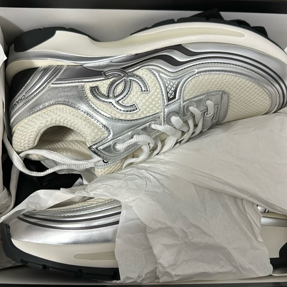 Chanel metallic sneakers